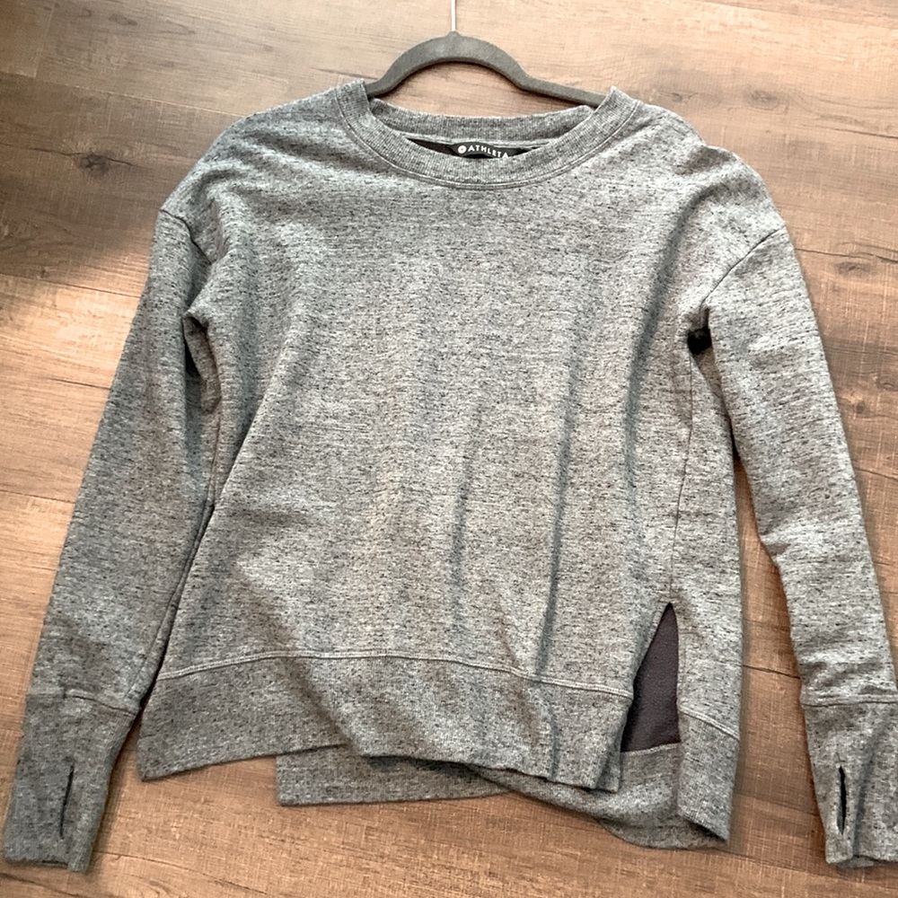 Athleta size XS grey and black sweatshirt / sweater.